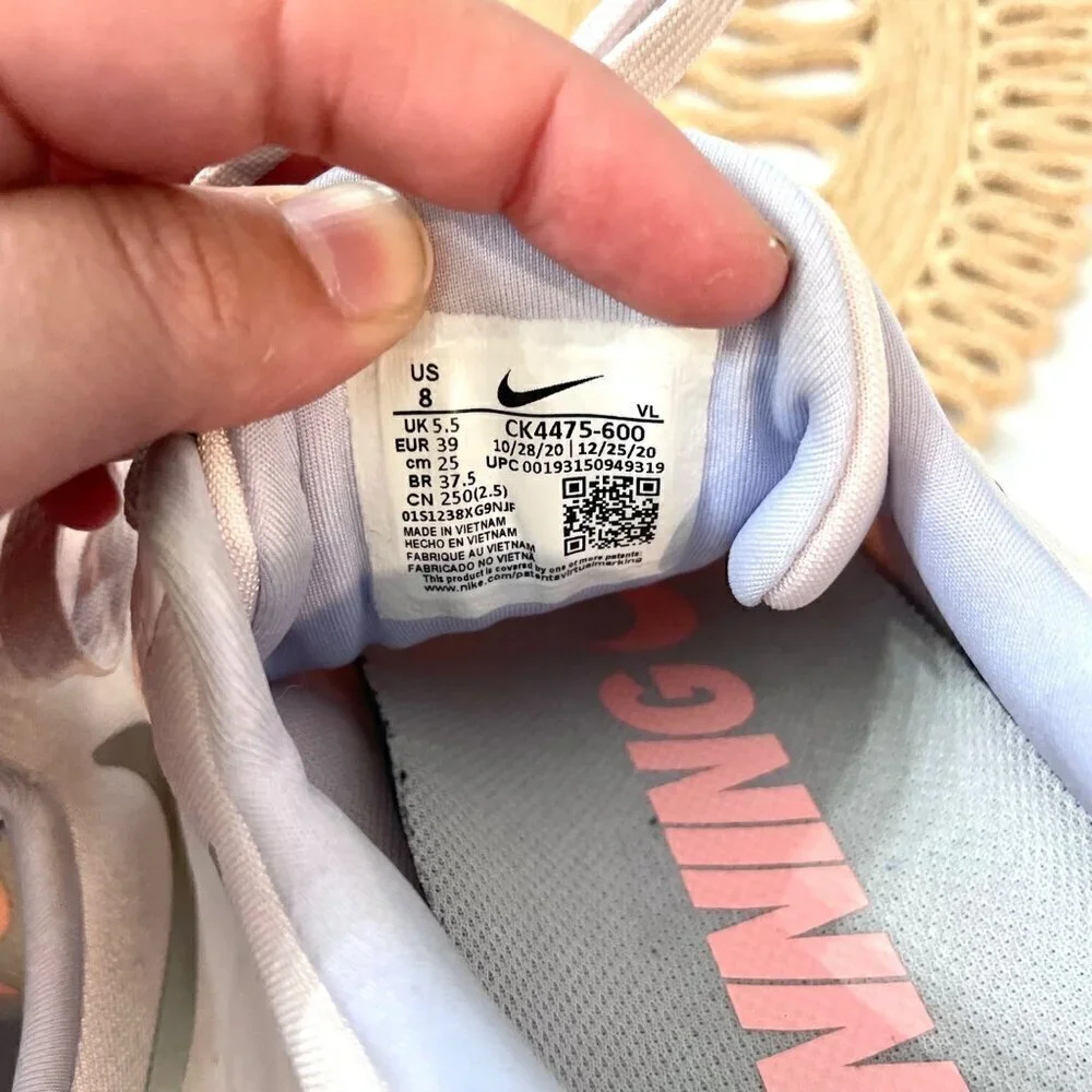 Nike Air Zoom Winflo 6 Pale Pink Washed Coral Women's Sneakers CK4475-600 Size 8